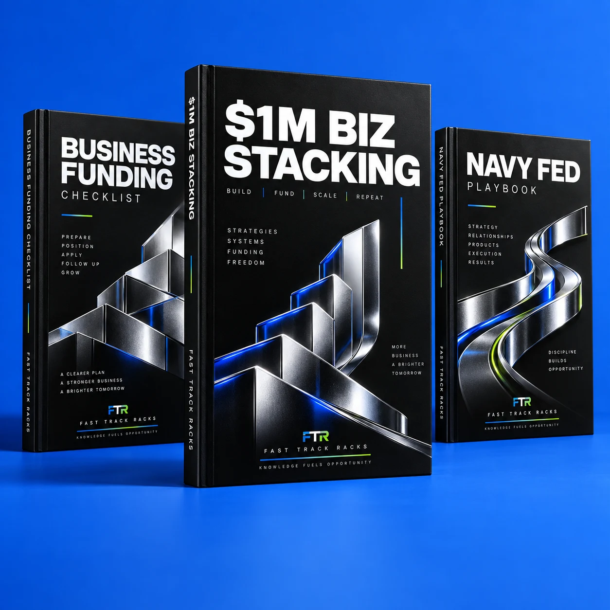 Redesigned Business Funding Checklist, Navy Fed Playbook and $1M Biz Stacking course books